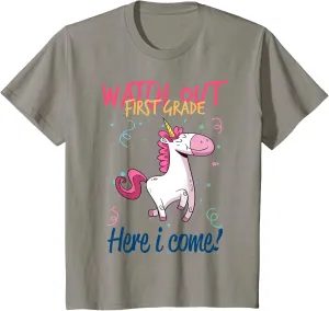 Kids First Grade Shirt Watch Out First Grade Here I Come T-Shirt