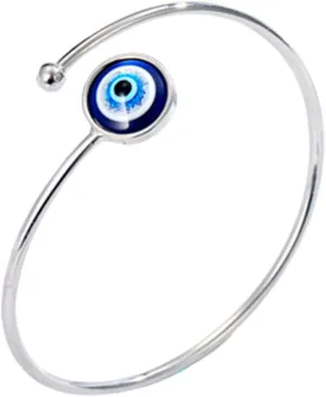 KIFEDSLJ Evil Eye Bracelet Adjustable High Polished Blue Evil Eye Cuff Bangle Bracelet Lucky Kabbalah Protection Bracelet for Women Men Amulet Friendship Jewelry