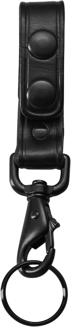 Leather Key Strap Belt Keeper for Duty Key Ring Holder Double Snap Loop Keychain Lanyard