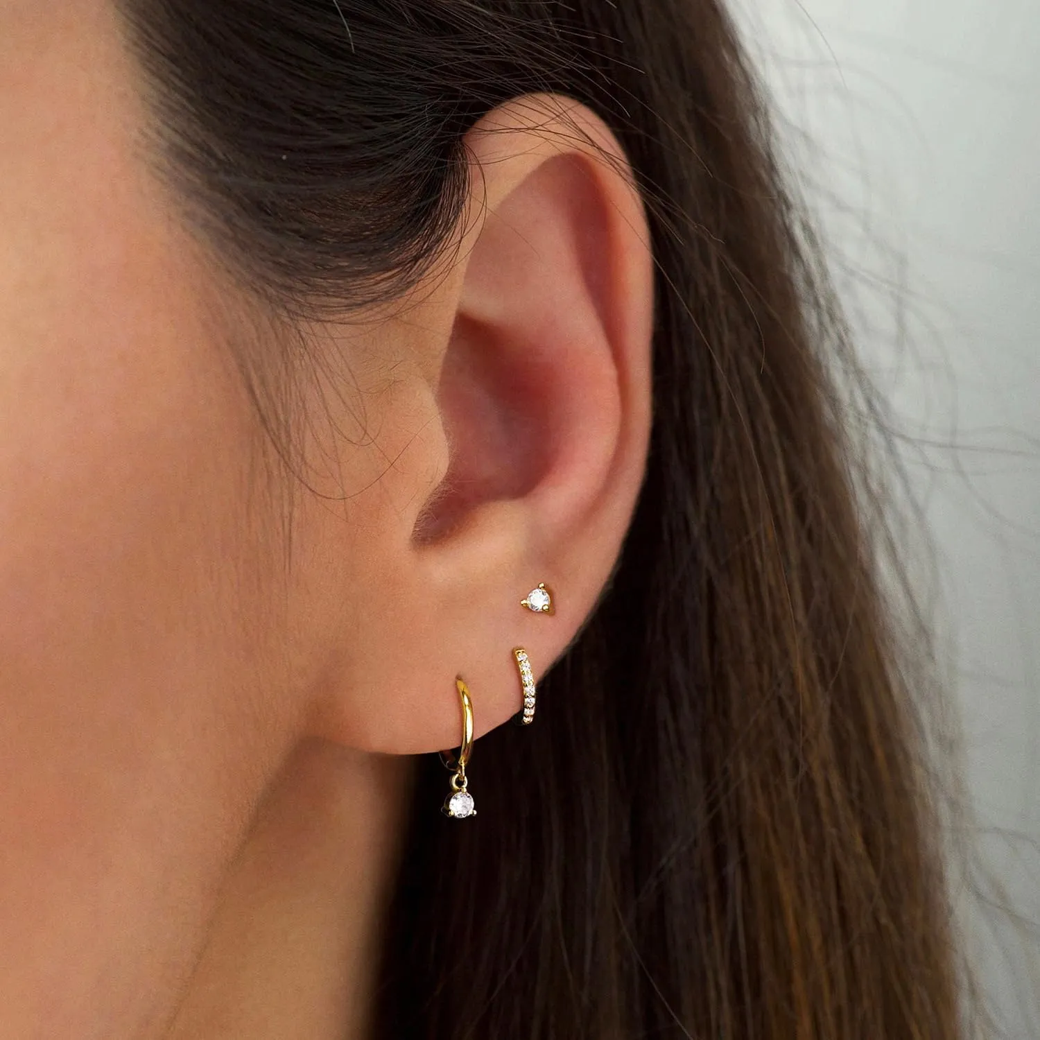 LEXODY Silver Hoop Earrings Set for Women, Lightweight Small Sterling Silver/Gold Hoop Huggie Earrings Multiple Piercing Hypoallergenic Chunky Open Hoops Cartilage Earrings for Women Trendy Jewelry