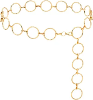 LIMHOO Metal Waist Chain for Women Chunky Belly Link Chain Belt for Dresses