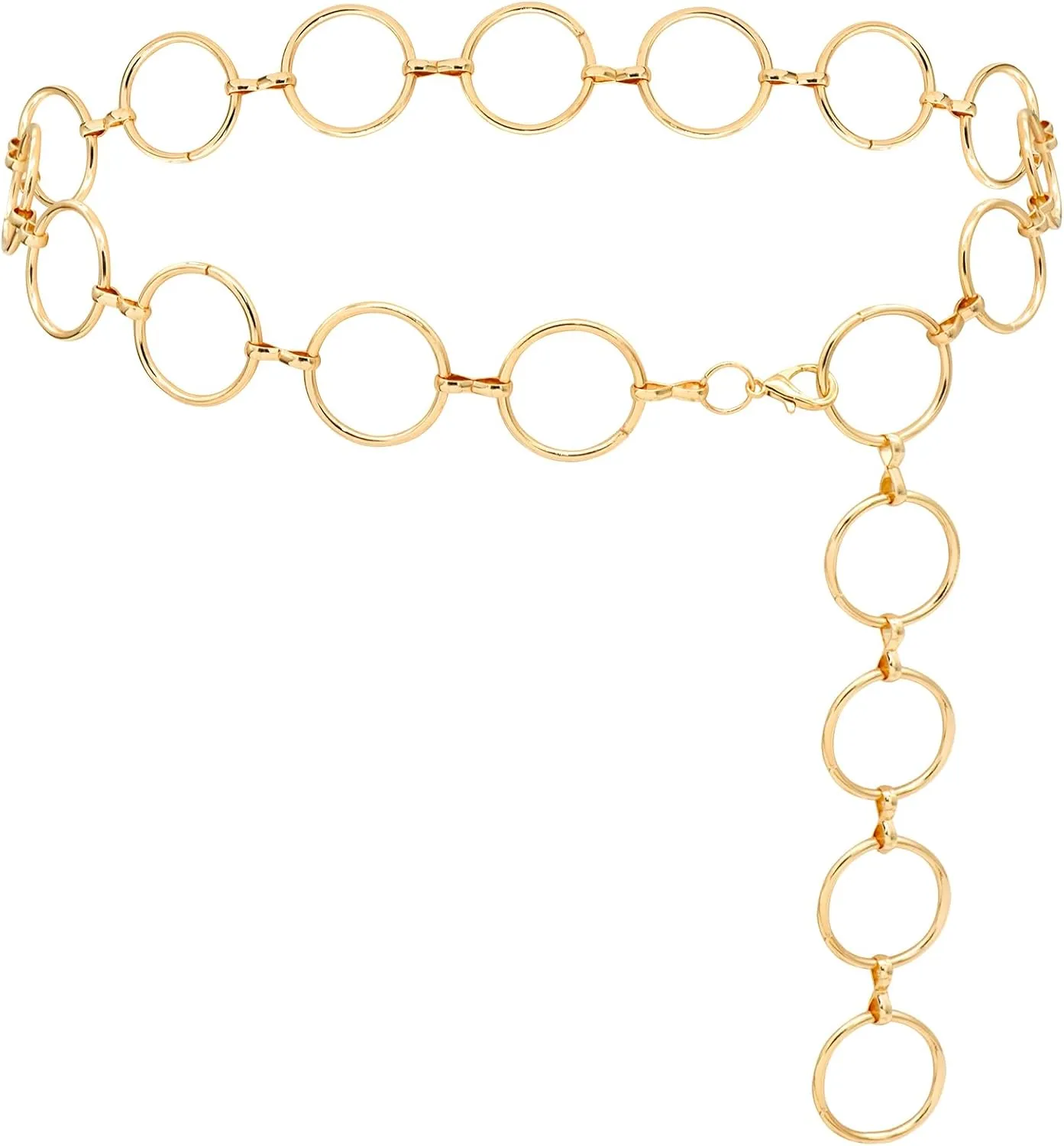 LIMHOO Metal Waist Chain for Women Chunky Belly Link Chain Belt for Dresses