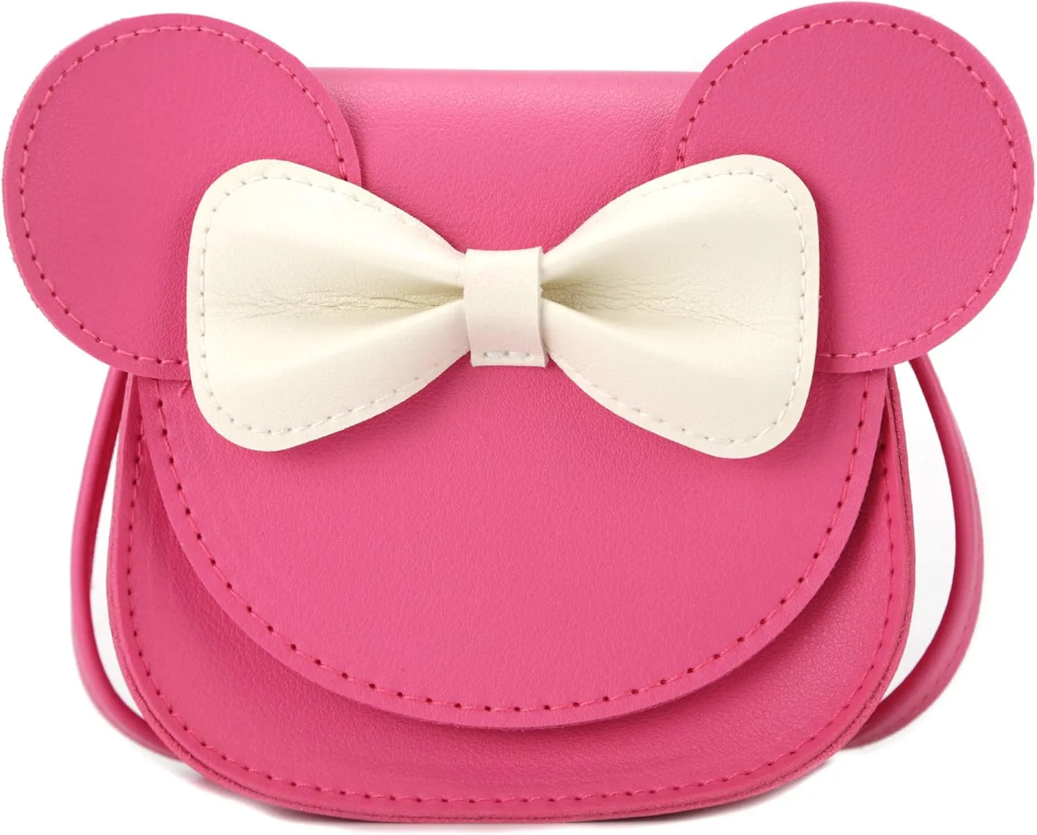 Little Mouse Ear Bow Crossbody Purse,PU Shoulder Handbag for Kids Girls Toddlers
