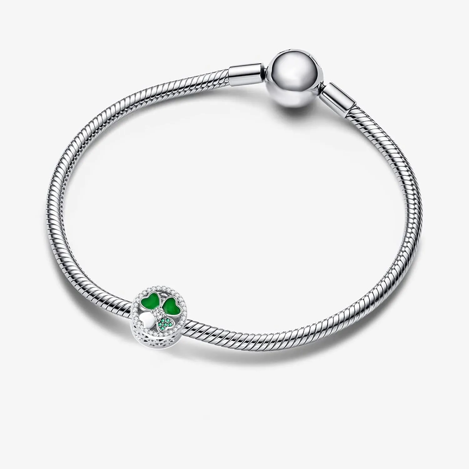 Lucky Four-Leaf Clover Charm Good Luck Bead for Pandora Charm Bracelet