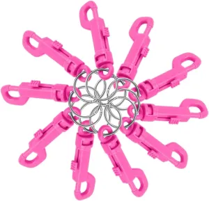 Lucky Line Plastic Key Clip for Backpacks, Belts, Keys, Party Favors, Arts and Crafts, Pink, 25 Per Bag (41566)