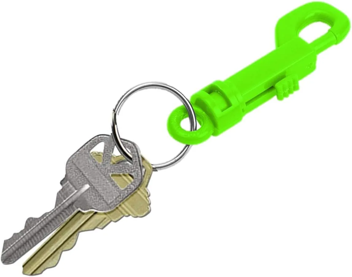 Lucky Line Plastic Key Clip for Backpacks, Belts, Keys, Party Favors, Arts and Crafts, Pink, 25 Per Bag (41566)