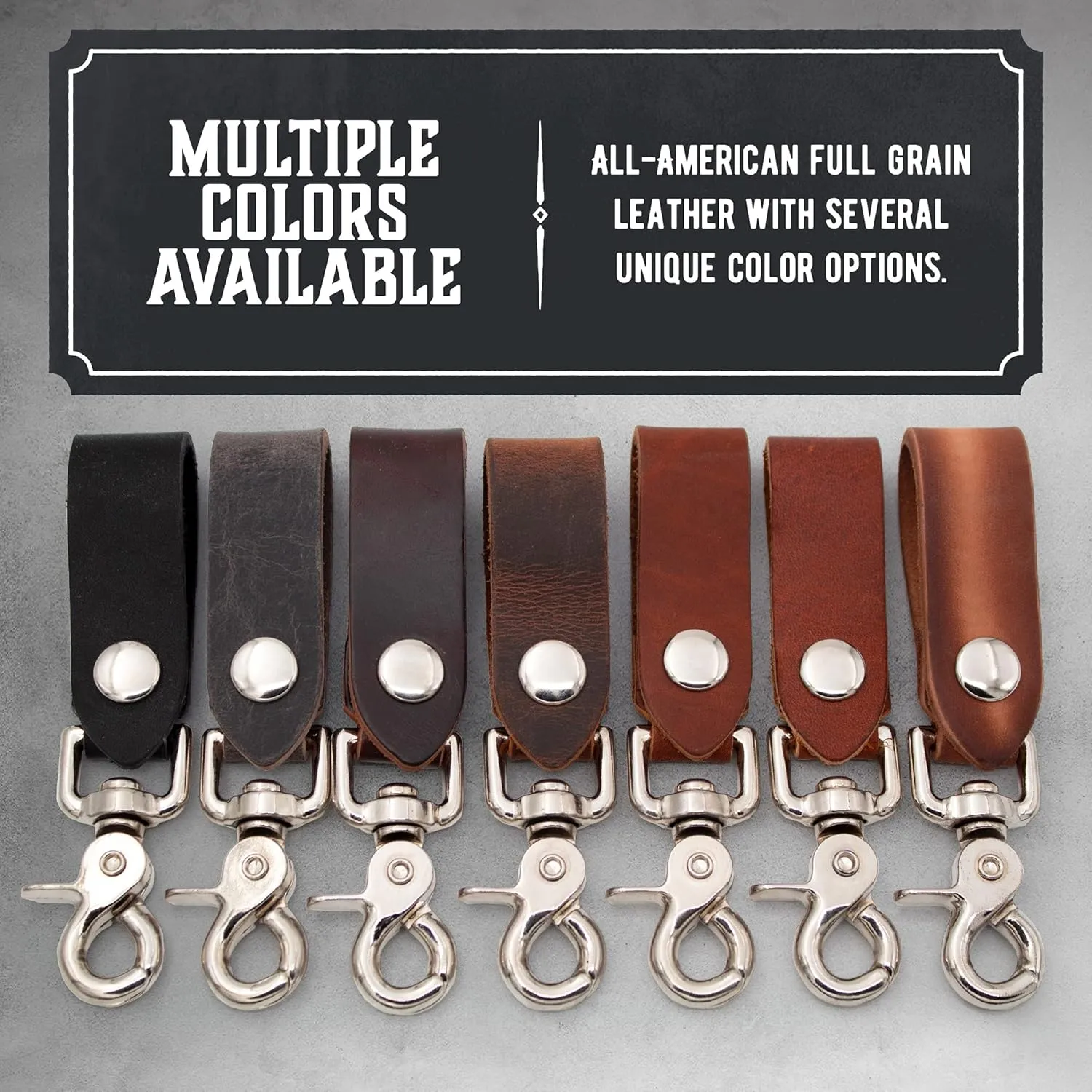 Main Street Forge | Full Grain Leather Keychain for Men | Made in USA | Hand Made | Luxury Valet Key Chain