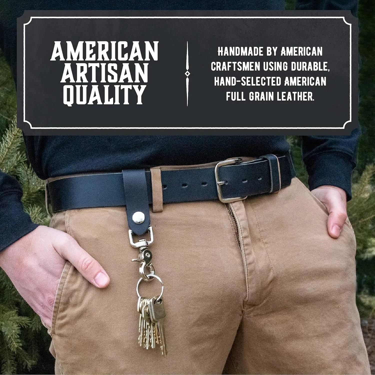 Main Street Forge | Full Grain Leather Keychain for Men | Made in USA | Hand Made | Luxury Valet Key Chain