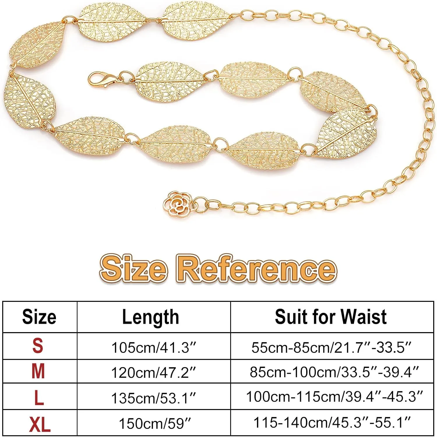 Metal Waist Chain Body Jewelry Link Belt for Women Girls