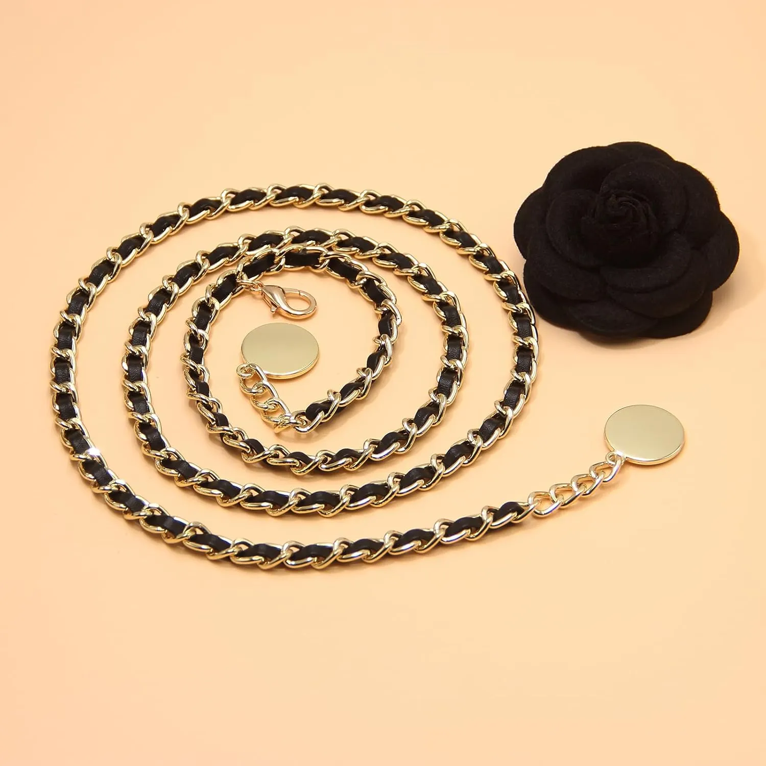 Metal waist chain dress Thin waist belt for women with skirt banquet party dress Large size belt for women Jeans accessories