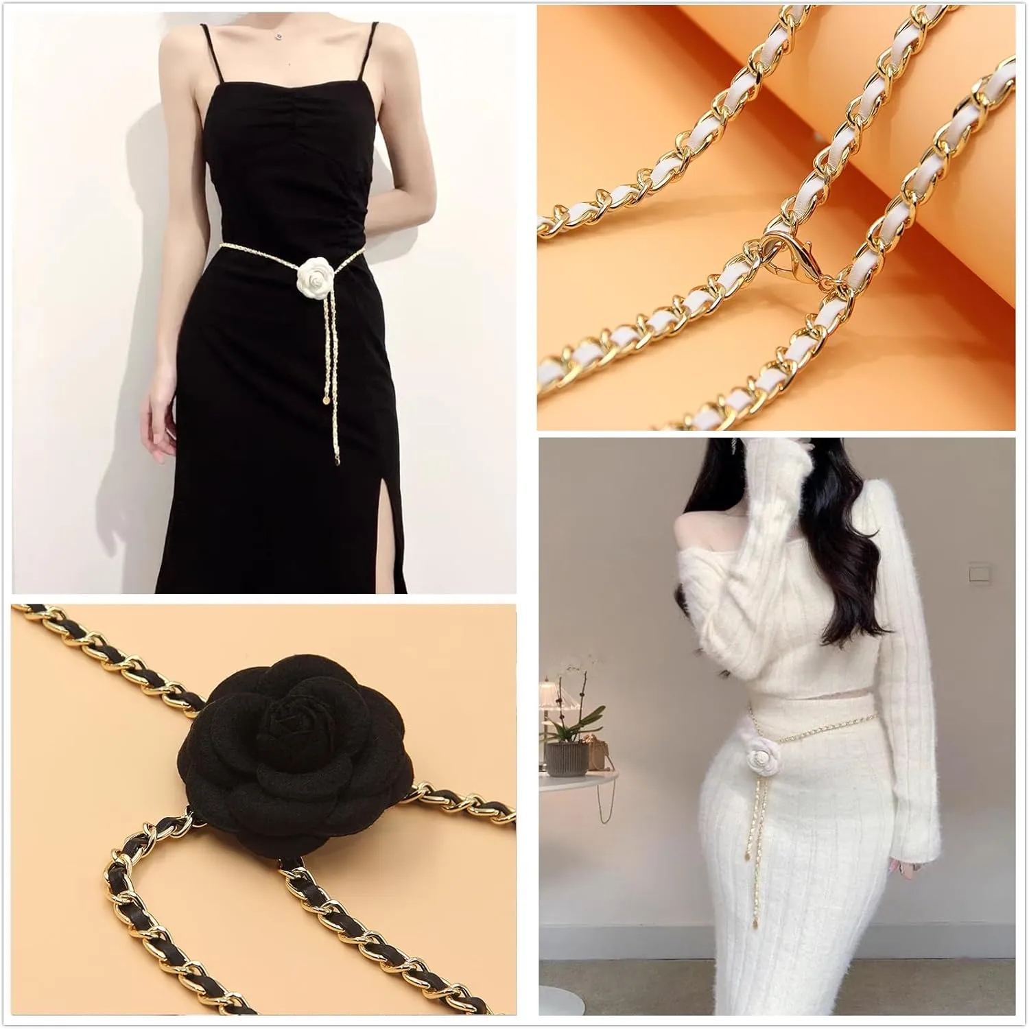 Metal waist chain dress Thin waist belt for women with skirt banquet party dress Large size belt for women Jeans accessories