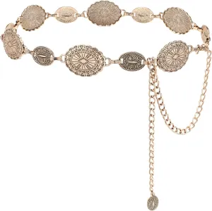 Metal Waist Chain Retro Fashion Body Belly Belt Gold Silver Belts Jewelry Accessories for Women Girls