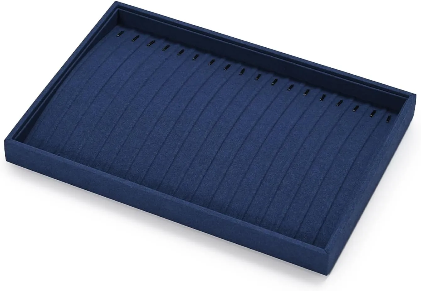 Microfiber Jewelry Trays 16 Slots Necklace Tray Necklace Bracelet Display Tray Jewelry Drawer Organizer Tray Necklace Holder for Necklace,Bracelets,Watch Storage(Blue)