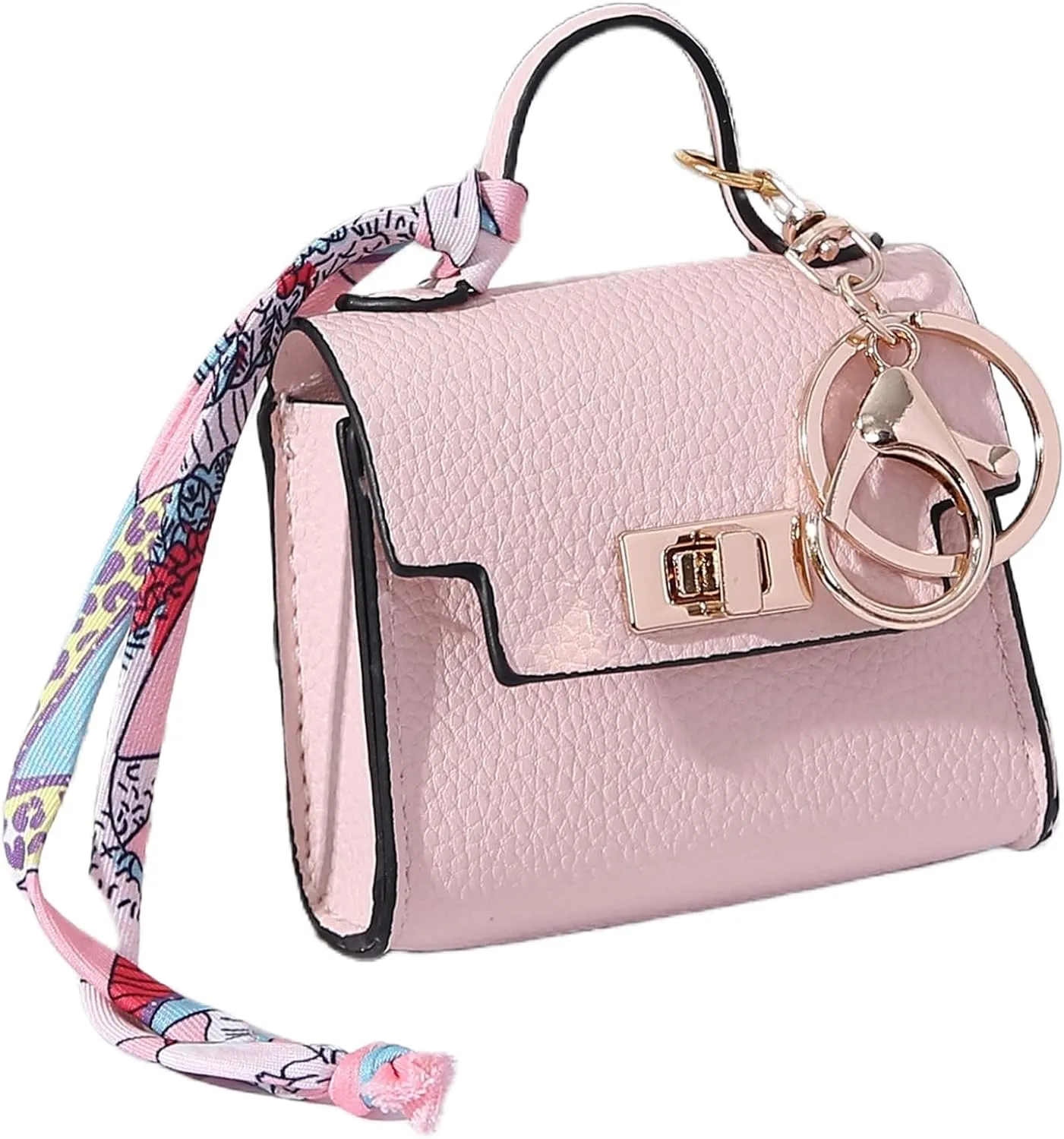 Mini Backpack Keychain Coin Purse for Women Small Keychain Purse Change Pouch Key Chain Change Purse Little Miniature Bag Charm Cute Key Headset Bag (Pink)