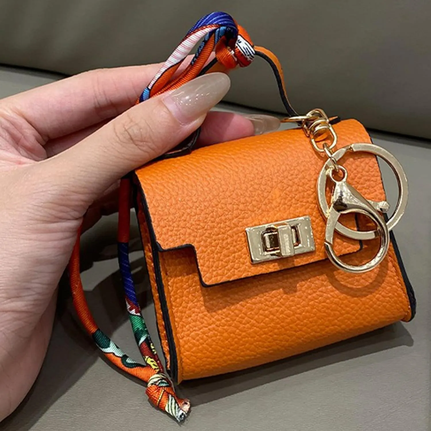 Mini Backpack Keychain Coin Purse for Women Small Keychain Purse Change Pouch Key Chain Change Purse Little Miniature Bag Charm Cute Key Headset Bag (Pink)