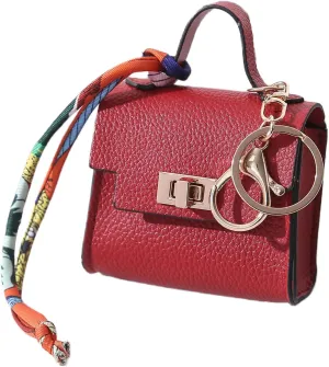 Mini Backpack Keychain Coin Purse for Women Small Keychain Purse Change Pouch Key Chain Change Purse Little Miniature Bag Charm Cute Key Headset Bag (Red)
