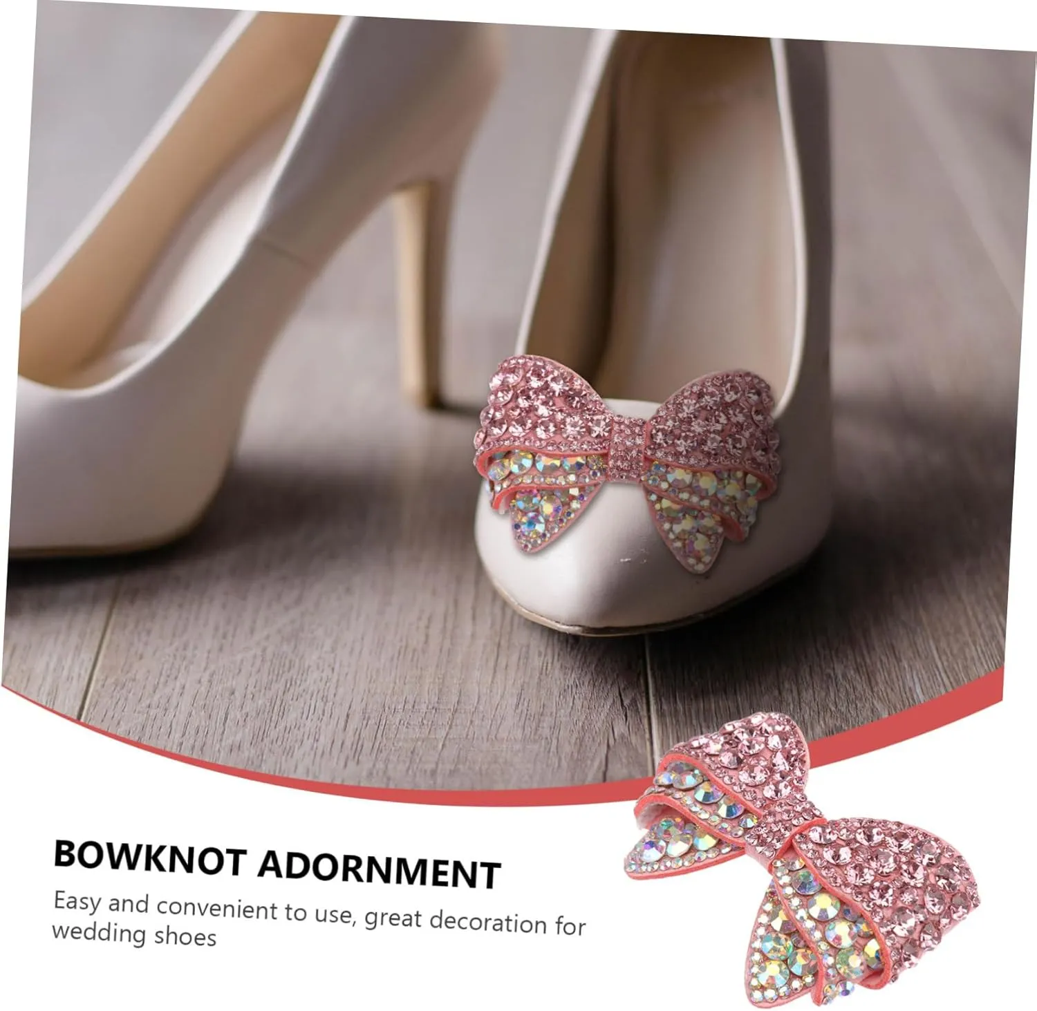 Mipcase 1 Pair Fashion Shoe Ornament Bowknot Shoes Clip Wedding Metal Shoe Buckle Wedding Shoes Charms Bow