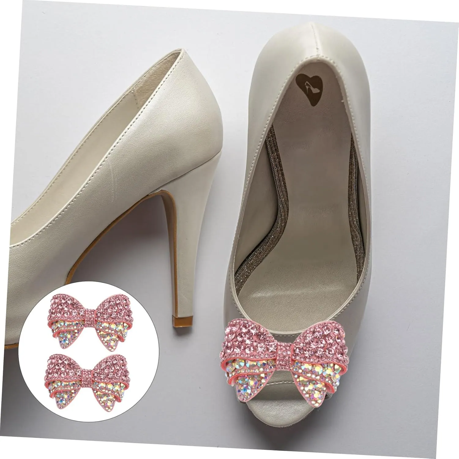 Mipcase 1 Pair Fashion Shoe Ornament Bowknot Shoes Clip Wedding Metal Shoe Buckle Wedding Shoes Charms Bow