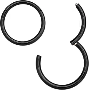 MissNity 316L Surgical Steel Hinged Nose Rings Hoop 20G 18G 16G 14G, Diameter 6mm to 10mm, Color Gold - Rose Gold - Silver - Black - Rainbow