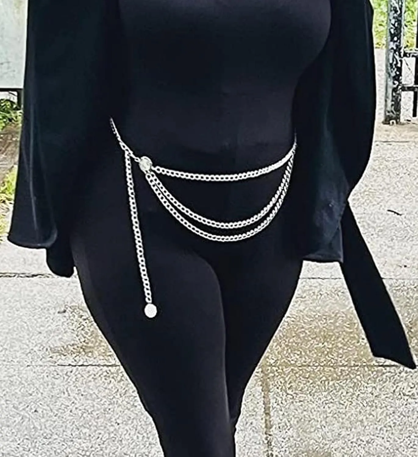 MODRSA Chain Belt Chain Silver Chain Belt Gold Chain Belt with Chain Sunflower Butterfly Waist Chain Belt Plus Size Long