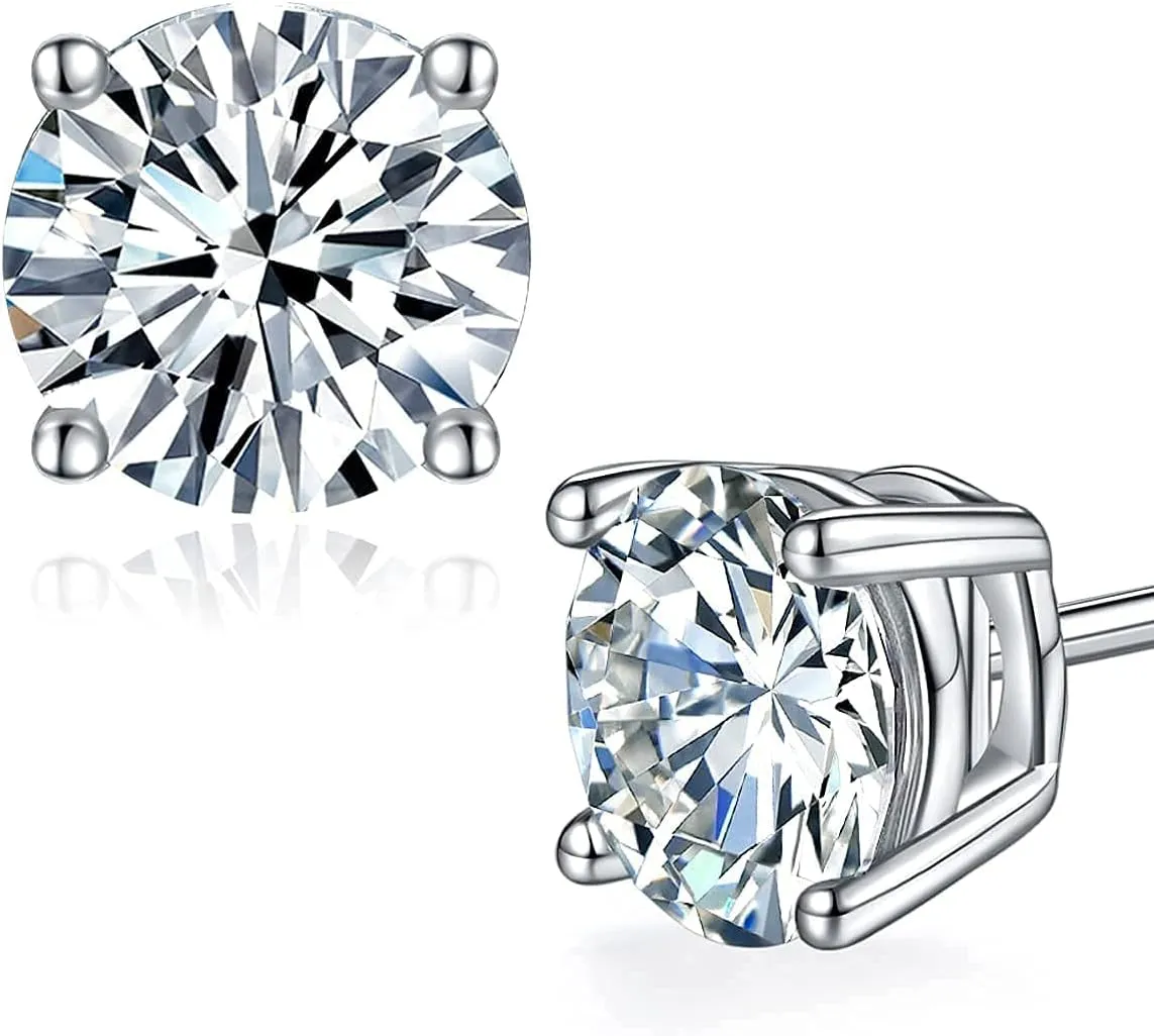 Moissanite Stud Earrings for Women,Sterling Silver 925 Earrings Jewelry Engagement Gifts for Women Men