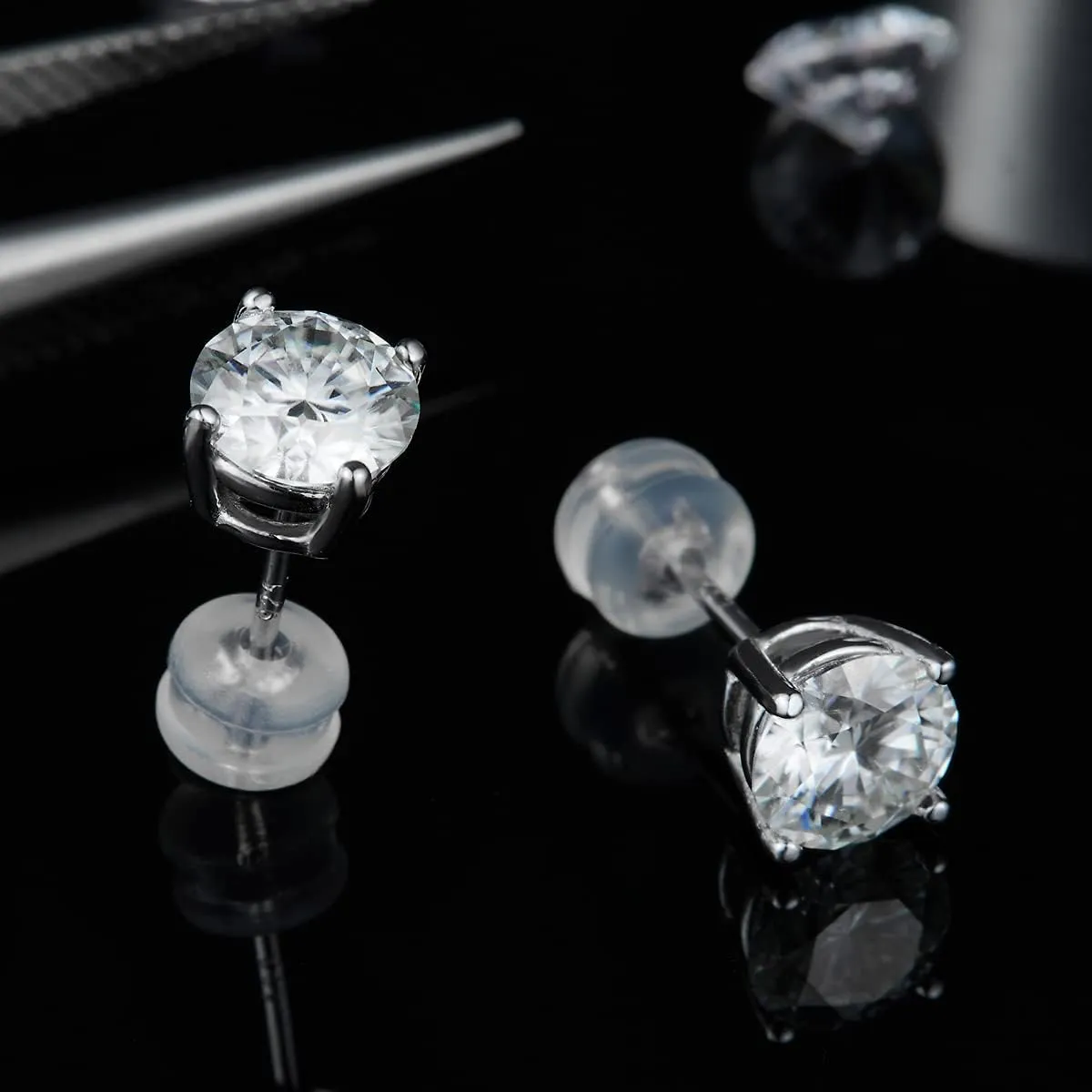Moissanite Stud Earrings for Women,Sterling Silver 925 Earrings Jewelry Engagement Gifts for Women Men