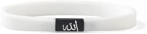 Muslim Allah Bracelets for Men Women Stainless Steel Sports Silicone Arabic Shahada Wristband Allah Religious Inspirational Jewelry Islam Name of God's Messenger Faith Gift for Him Her