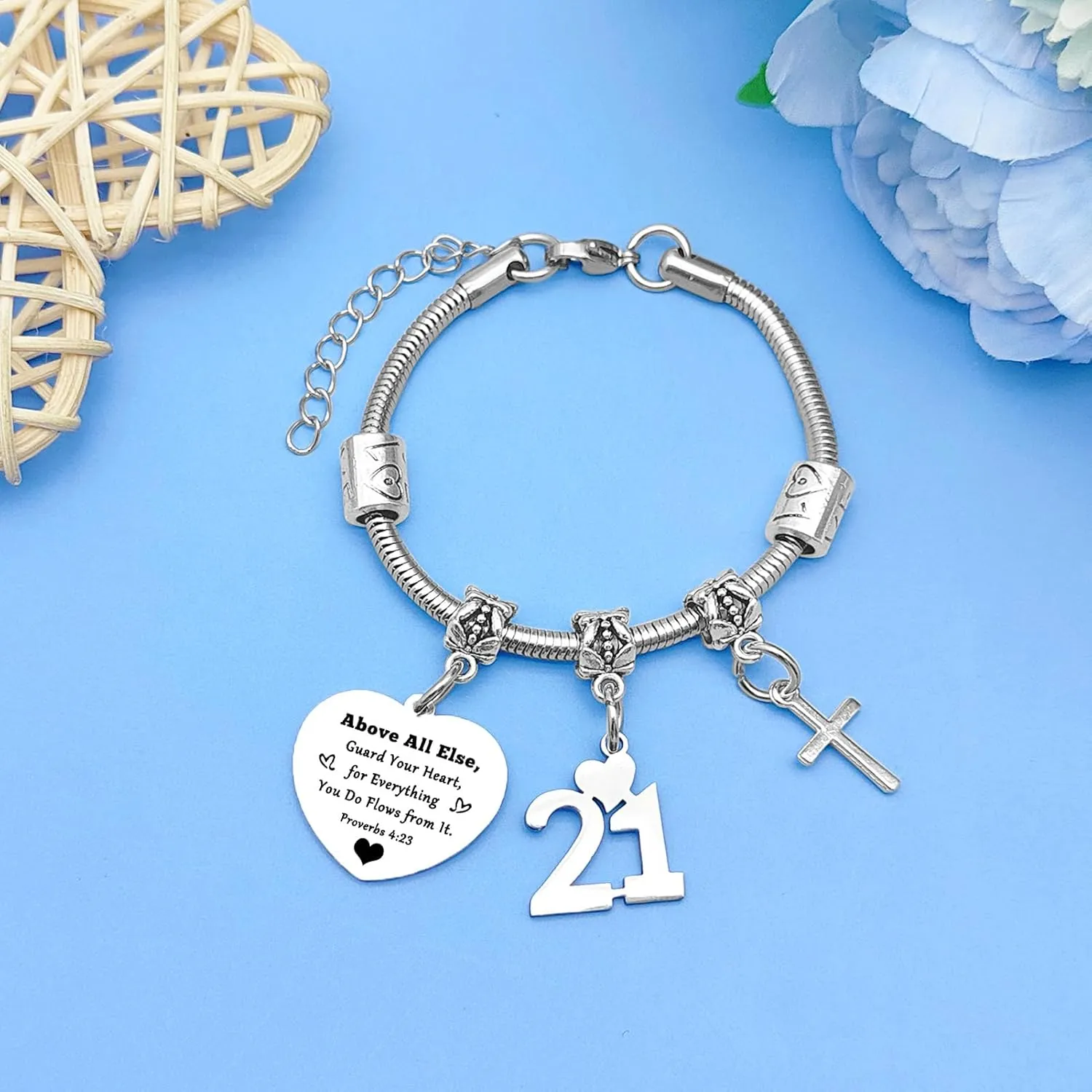 Mwphuy Christian Bracelets for Women Inspirational Gifts for Girls Birthday Jewelry for Teens Best Friends Sister Daughter Bible Verses Bracelet Religious Jewelry Christian Gift Guard Your Heart