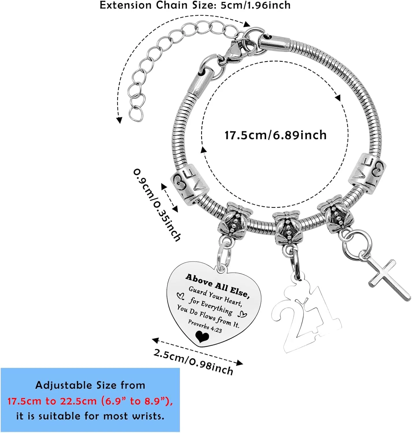 Mwphuy Christian Bracelets for Women Inspirational Gifts for Girls Birthday Jewelry for Teens Best Friends Sister Daughter Bible Verses Bracelet Religious Jewelry Christian Gift Guard Your Heart