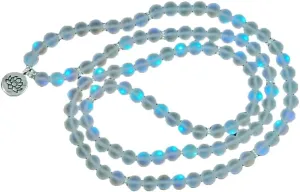 Natural Moonstone 8mm 108 Mala Beads, Spiritual, Meditation Beads, Reiki, Japa Mala, Buddhist Prayer Beads, Yoga Bracelet, healing beads LKMALA-RRGU-1423