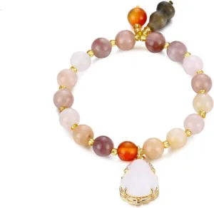 Natural Purple Jade Prayer Beaded Bracelet Buddha Bracelets Pendant Stretch for Women Men Lucky Amulet Charm Protection Feng Shui Jewelry
