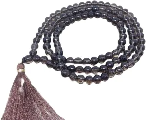 Natural Smokey Quartz 6mm 108 Mala Beads, Spiritual, Meditation Beads, Reiki, Japa Mala, Buddhist Prayer Beads, Yoga Bracelet, healing beads LKMALA-RRGU-285