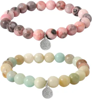 natural stone healing bracelet for women, cute friendship bracelets for coworkers goodbye farewell gifts, get well soon gifts Inspirational birthday gifts for Mom Daughter Grandma Sister