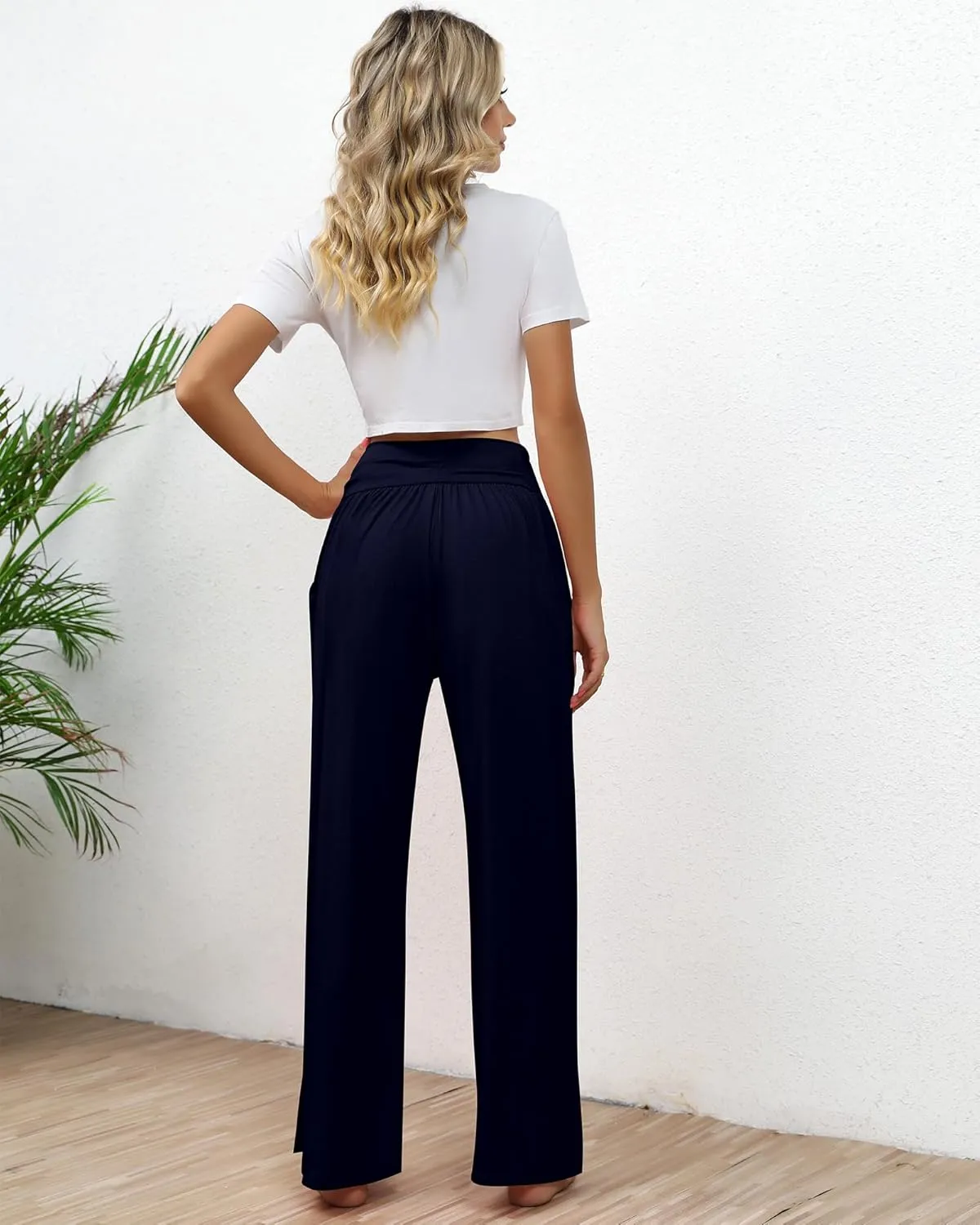 Neer 3 Pack Women's Lounge Pants Wide Leg Yoga Sweatpants with Pockets High Waisted Drawstring Lounge Loose Workout Jogger