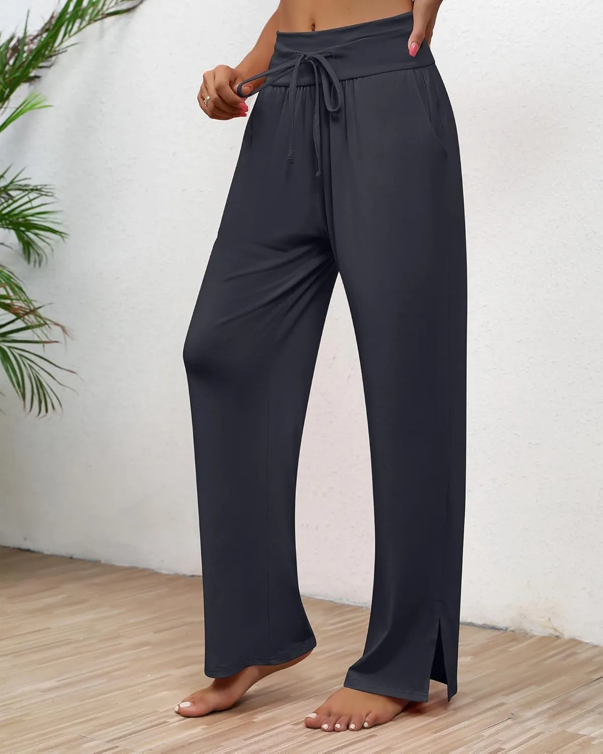 Neer 3 Pack Women's Lounge Pants Wide Leg Yoga Sweatpants with Pockets High Waisted Drawstring Lounge Loose Workout Jogger