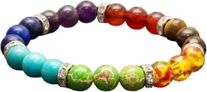 New 2025 7 Chakra Prayer Balancing Bracelet 8Mm Semi-Precious Stones Natural Beads Bracelets Yoga Meditation Jewelry Gifts With For You Jewelry Fashion Accessories Creative Gift