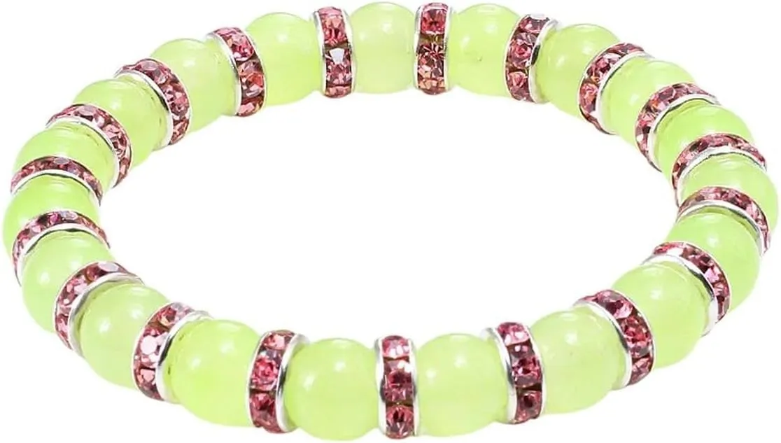 New 2026 Unisex Natural Green Onyx Stone Beaded Bracelet Charm Women Rhinestone Luxury Stretch Strand Bracelets Men Prayer Sports Jewelry Findings Fashion Trendy Accessories Creative Gift for and