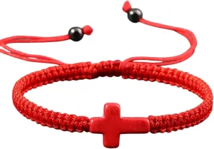 New For Trendy 2025 New Prayer Cross Braided Bracelet Women Men Red Nylon Thread Couple Bracelets Adjustable Yoga Bangle Chain Jewelry Gift Jewelry Fashion Accessories Creative Gift