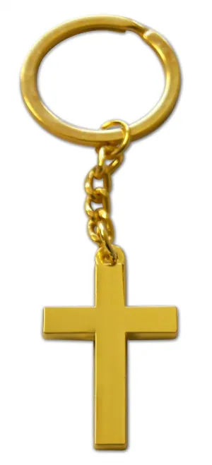 Novel Merk Christian Cross & Icons Keychain with Key Ring