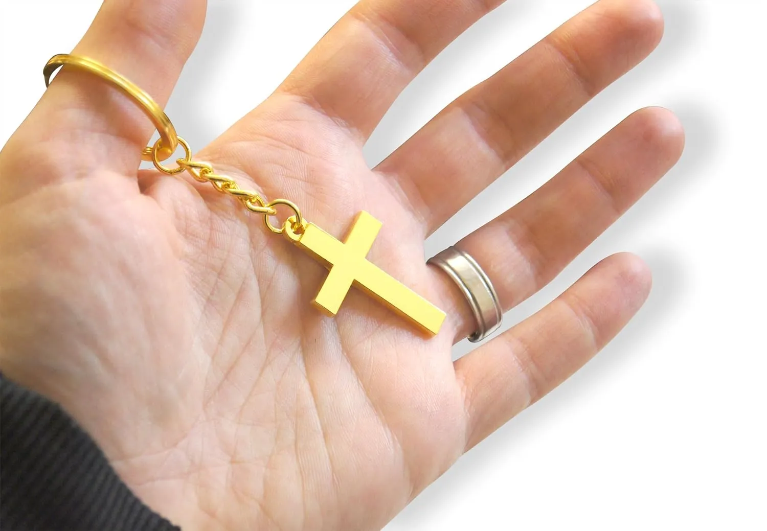 Novel Merk Christian Cross & Icons Keychain with Key Ring