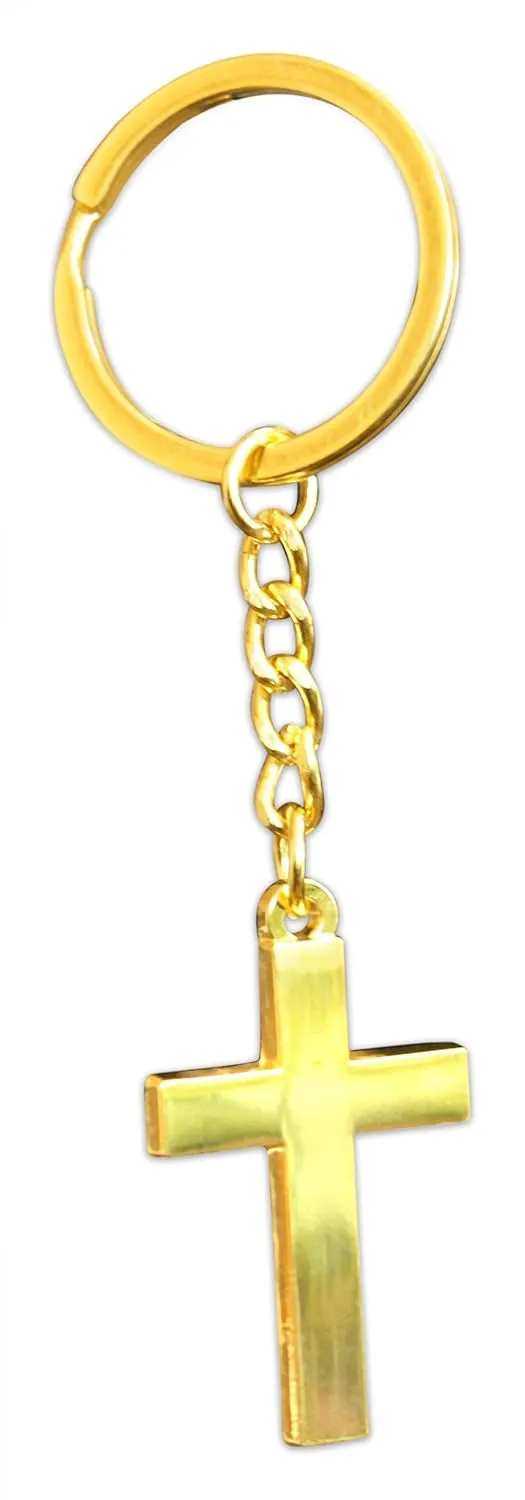 Novel Merk Christian Cross & Icons Keychain with Key Ring