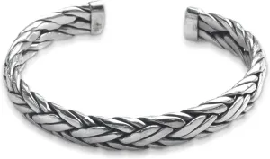 NOVICA Handmade Sterling Silver Men's Bracelets | Vintage Open Twisted Bangle | Byzantine Cuff Bracelet Jewelry | Braided Chain | Indonesia Balinese Traditional | 6.75" L (end to end) x 0.4" W