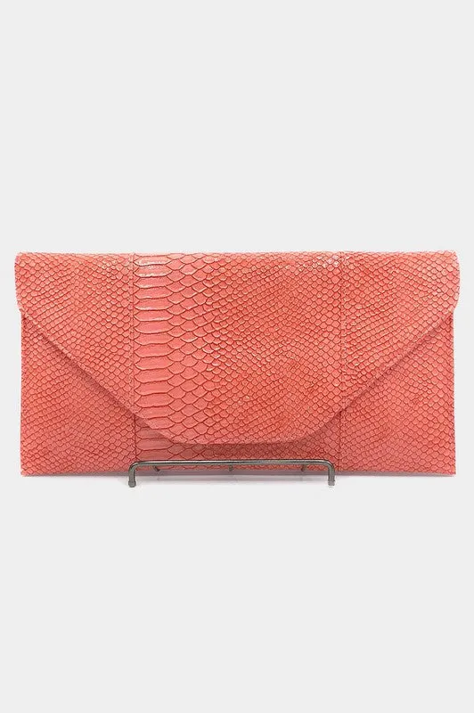 Oversized Snakeskin Clutch