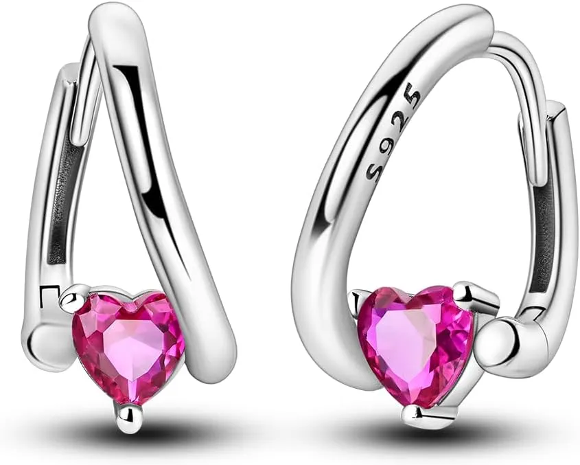 Parmuz 925 sterling Silver Huggie hoop earring for woman Post Pave Cubic Zirconia Cuff Small Hoop Chunky Earrings Jewelry Gift