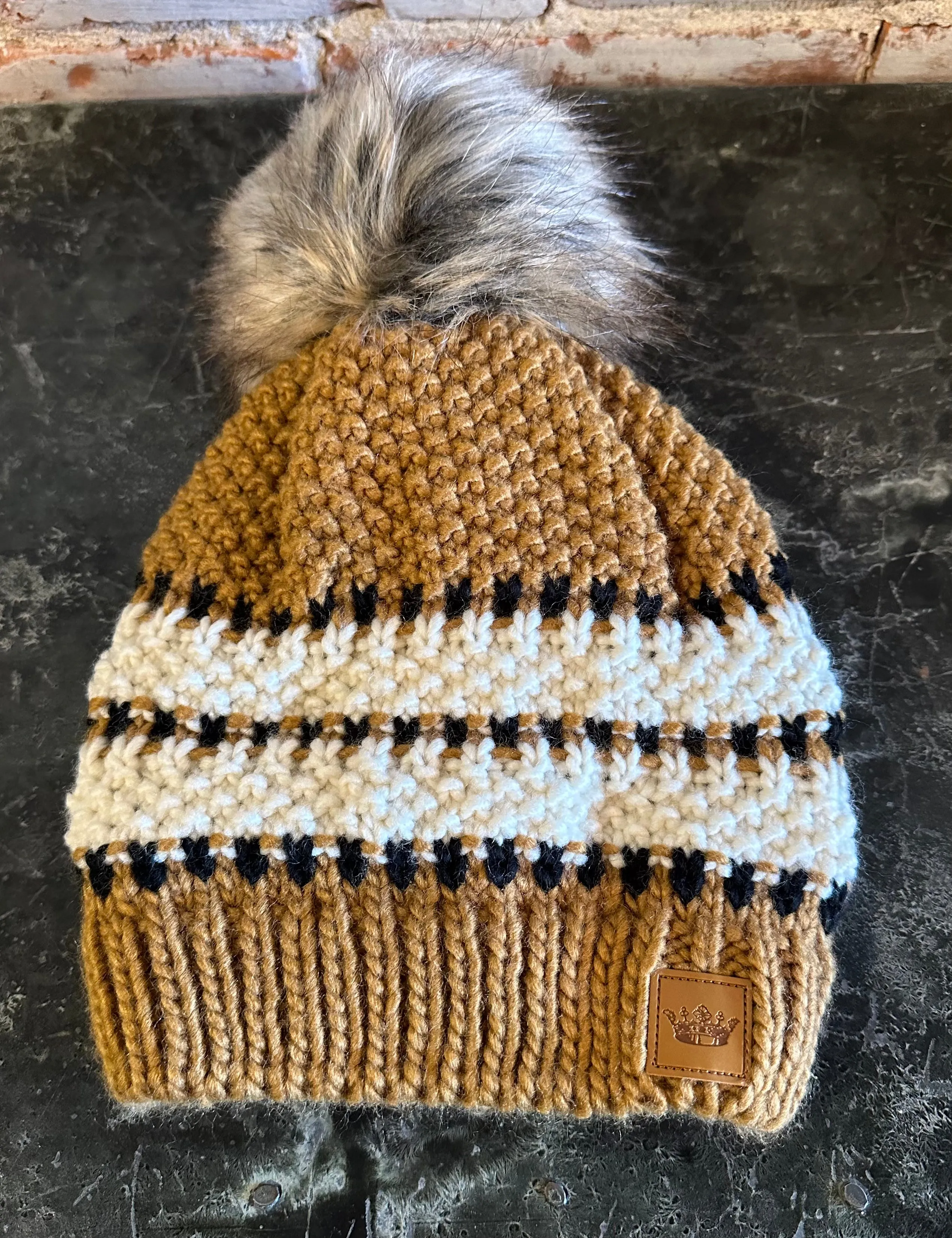 Patterned Pom Hat