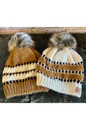 Patterned Pom Hat