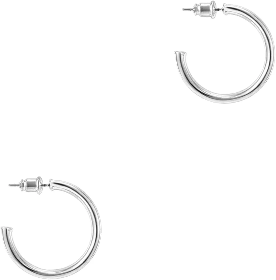 PAVOI 14K Gold Plated Hoop Earrings for Women - 2mm Thick Infinity Hoops - Lightweight Loop Earrings Set