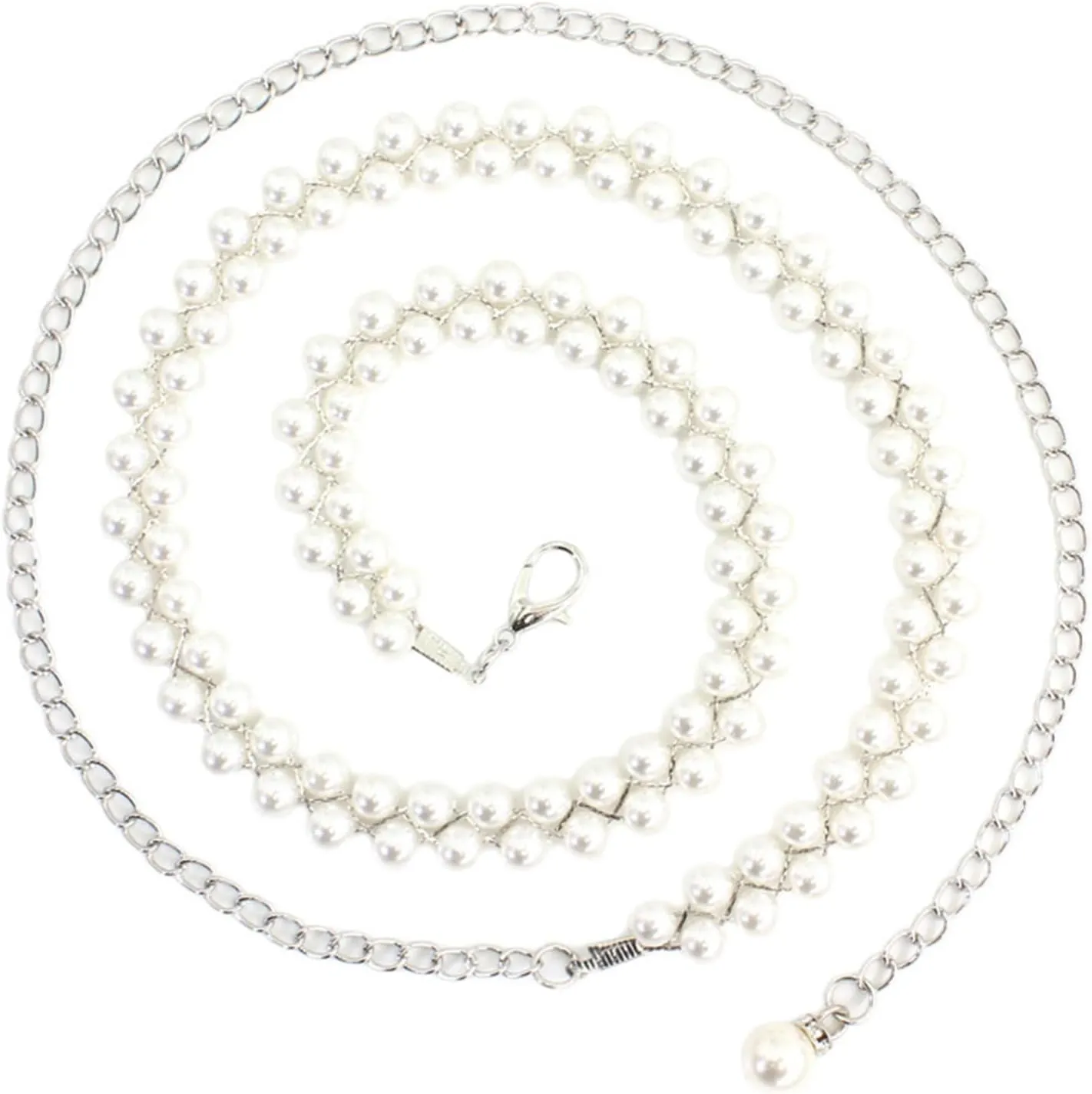 Pearl Belts for Formal Women Dress Pearl Waist Chain for Women Layered Waist Chain Belt Handmade Pearl Body Chain Charm Bridal Dresses Belt Adjustable Accessory for womenFashion Jewelry Gifts