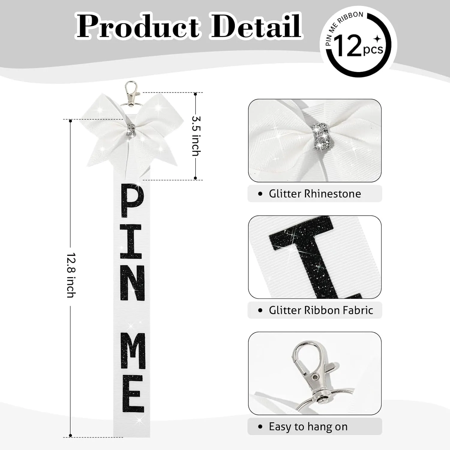 Pin Me Ribbon Cheer Bag Bow Keychain Cheerleading Pin Holder Cheer Accessories