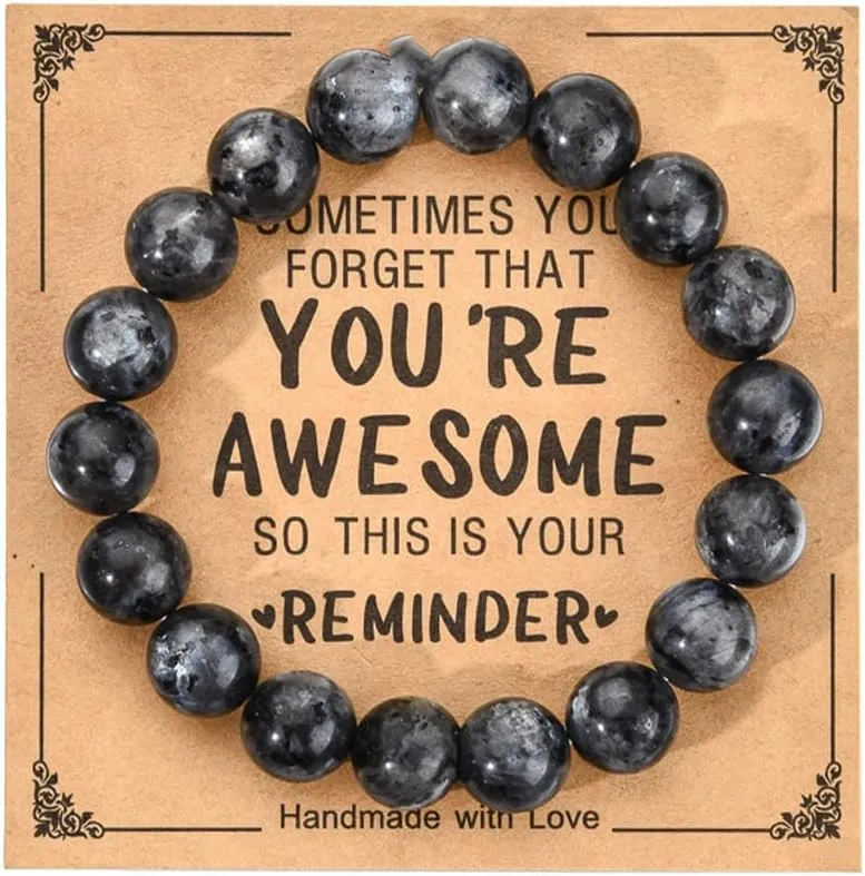Pingyongchang Inspirational Bracelets for Women Natural Stone Crystal Relief Anxiety Yoga Chakra Bracelet Gifts for Birthday Christmas Mothers day Valentines Teacher Appreciation Friend Men